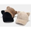 Winter Baseball Cap for Women Faux Rabbit Fur Warm Vicor
