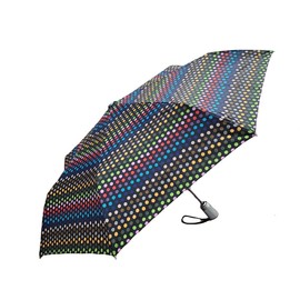 totes Sunguard Automatic Open Close Umbrella W/Neverwet & Sun Protection Black/Black Dot - 8411
