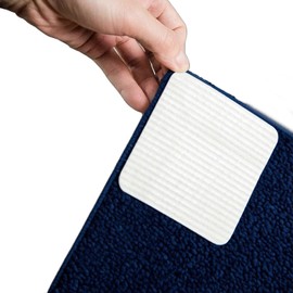 Zvorgath 4 Pcs Rug Pad Gripper, Vacuum Tech Rug Pad Gripper, Anti Curling, Non Slip, Reusable for Carpets, Floor Mats,Tile Floors, Wall,