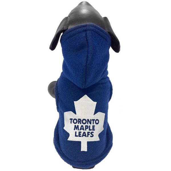 All Star Dogs NHL Toronto Maple Leafs Polar Fleece Hooded Dog Sweatshirt, X-Small, Royal