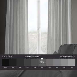 HPD Half Price Drapes Semi Sheer Faux Linen Curtains for Bedroom 108 inches Long Light Filtering Living Room Window Curtain (1 Panel), 50W x 108L, Rice White