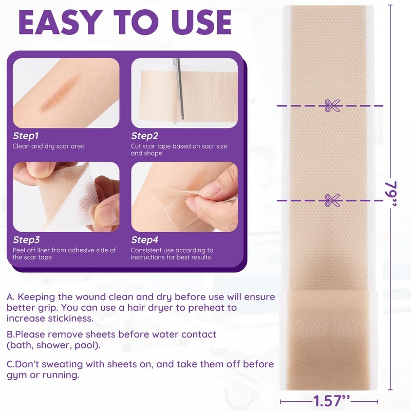 Silicone Scar Sheets, Silicone Scar Tape, Reusable Professional Scar Silicone