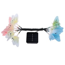 SNOMYRS Solar Light String Outdoor 11.9Ft Fiber Optic Butterfly Fairy Solar Lights, Waterproof Butterfly Led Lights with 12 Led for Garden Yard Lawn Decor Patio Party Club (Multicolor)