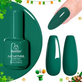 Beetles Green Gel Nail Polish 1 Pcs 15ml Emerald Green Winter Gel Polish Soak Off Uv LED Nail Lamp Needed Nail Art Manicure Salon DIY Home 0.51Oz Gift for Women