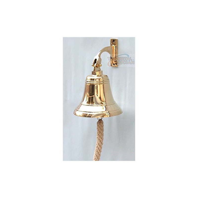 Brass Ship Bell Polished Nautical, Heavy Duty Brass Maritime Duty