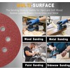 STEBRUAM 105PCS 125mm Sanding Discs, 5 Inch 8 Hole Hook
