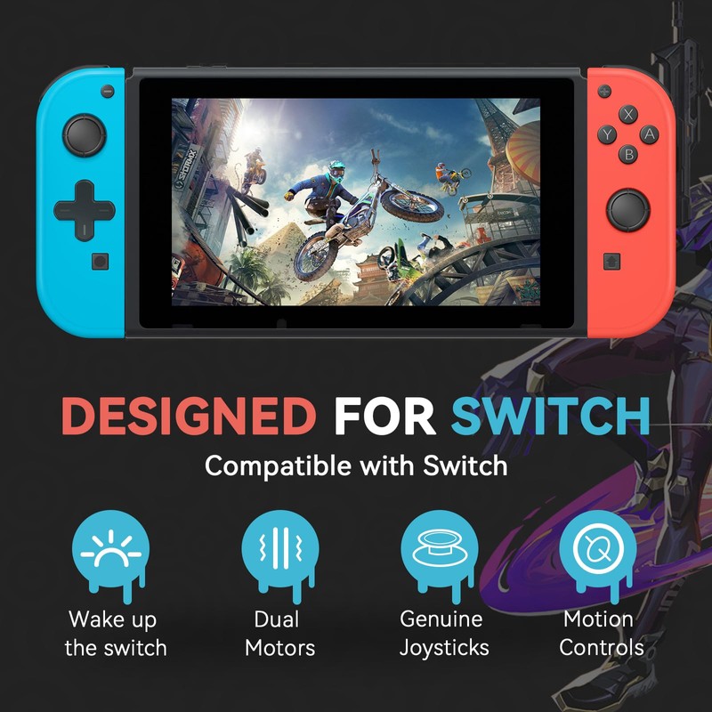 Wireless Controllers Compatible for Switch/OLED/Lite, Switch Controller Support Wake-up Function