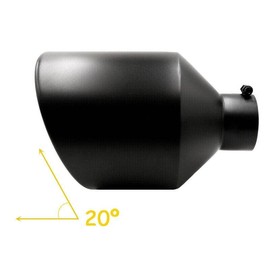 RP Remarkable Power, 4" Inlet 10" Outlet 15" Overall Length Long Stainless Steel Rolled Edge 20 Degree Diesel Black Exhaust Tip, Bolt On, Ext30
