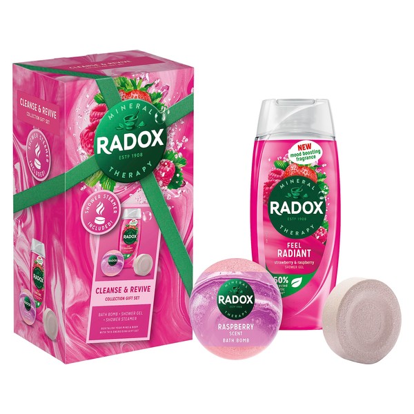 Radox Cleanse & Revive Collection Gift Set with a shower steamer for the perfect gift for her 2 piece
