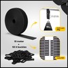 2cm x 10m Adjustable Cable Straps with 50 Buckles, Free-Cut,
