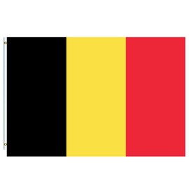 5ftx3ft Large Belgium Flag Banner,Double Sided With Brass Eyelets-Vivid Color and UV Fade Resistant Belgians National Flag for 2024 Oly Decorations Garden Street Party Decoration World Culture Day