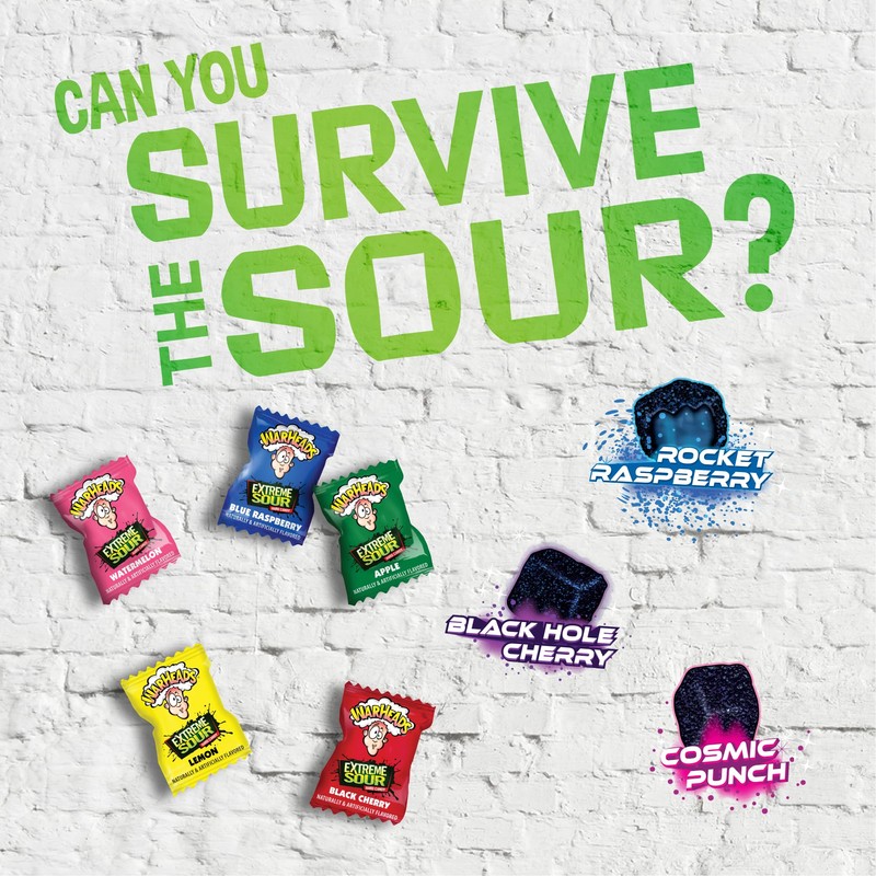 Warheads Extreme Sour Hard Candy, Assorted Flavors 2 OZ Bag