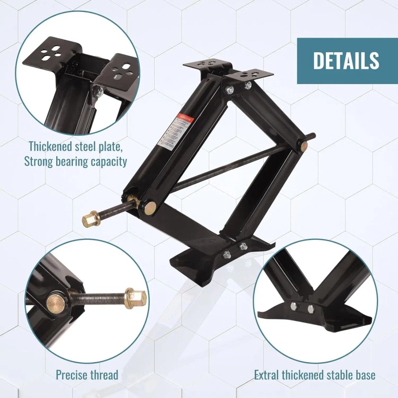 6500 Lbs 2Pcs Scissor Jacks Set Leveling RV Trailer Camper