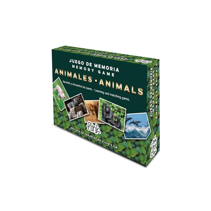 FLINK Juego de Memoria Animal 60 Cartas