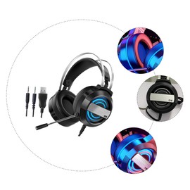 KOMBIUDA 1Pc Stereo Gaming Headset with Noise Canceling Microphone Comfortable Over Ear Design for Laptop Omnidirectional Sound for Gamers and Gaming Sessions