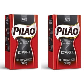 2 Pilao Roasted and Ground Extra Strong Coffee 17.6oz
