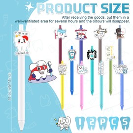 Sayglossy 12 Pcs Funny Dental Pens Bulk Dentists Assistant Gifts Cute Tooth Decorative Pens Inspirational Gift for Nurse Doctor Medical Staffs Dentists Assistants Week