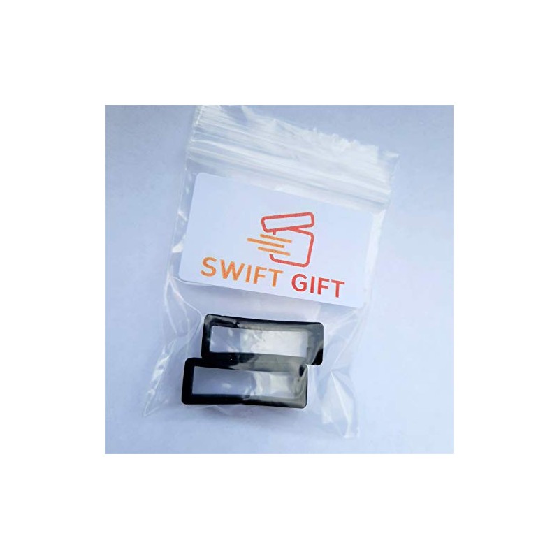 2 x 24mm Black Rubber PVC Watch Strap Keeper Retaining