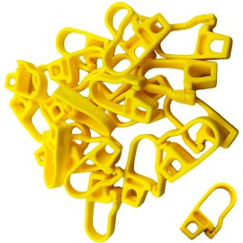 TEKLiNe 20 Hooks Plastic PVC Elastic Rope Nautical Rope Tarpaulin Extendable Carabiner, Hook Carabiner Plastic Rope Fastening Elastic Rope Hook Elastic Rope 8mm