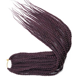 6 Packs/Lot (14/18/24/30) inch 1cm 20 Strands/Pack Thin 3X Box Braid Crochet Hair Extensionin Diameter 3X Synthetic Braid Hair Extensions Crochet Braids Hair Color (14inchs, 99J)