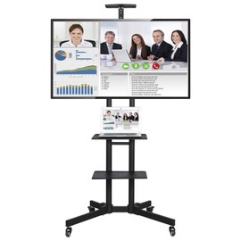 Yaheetech Portable 32 to 75 inch LCD/LED Flat Screen Mobile Rolling TV Stand Carts with Wheels TV Cart Mount