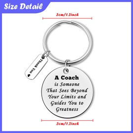 24Pcs Thank You Gifts for Coach Women Men Appreciation Keychain for Trainer Inspirational Gifts for Football Softball Soccer Team Fitness Instructor Birthday Christmas Thanksgiving Gift for Coach