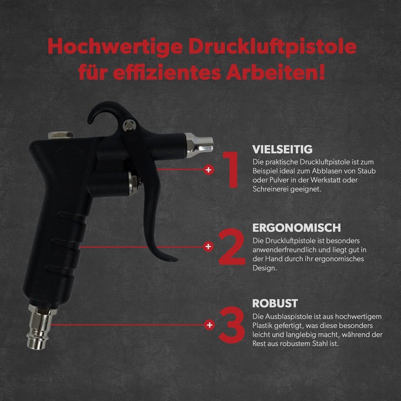 siwitec Compressed Air Gun with Extension Pieces 6 and 10
