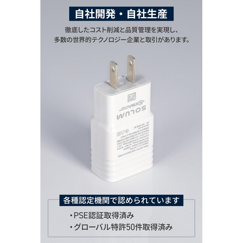 Solum Fast Charging (Galaxy Standard) & Type-C Compatible AC Adapter,