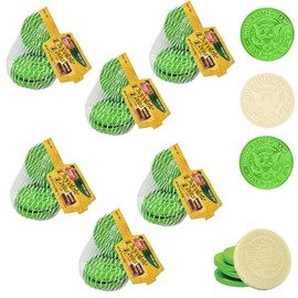The Dreidel Company Hanukkah 6-Mesh Bags White Chocolate Coins, Chanuka Gelt, Dairy Milk Chocolate in Mesh Bags, Cholov Yisroel, Made in Israel (6 Bags)