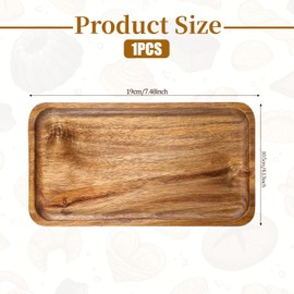 Small Acacia Wood Serving Trays, 4 x 7.5 inch Rectangle Wooden Trays Mini Charcuterie Boards Natural Wood Boards Small Cheese Board for Tea Coffee Kitchen