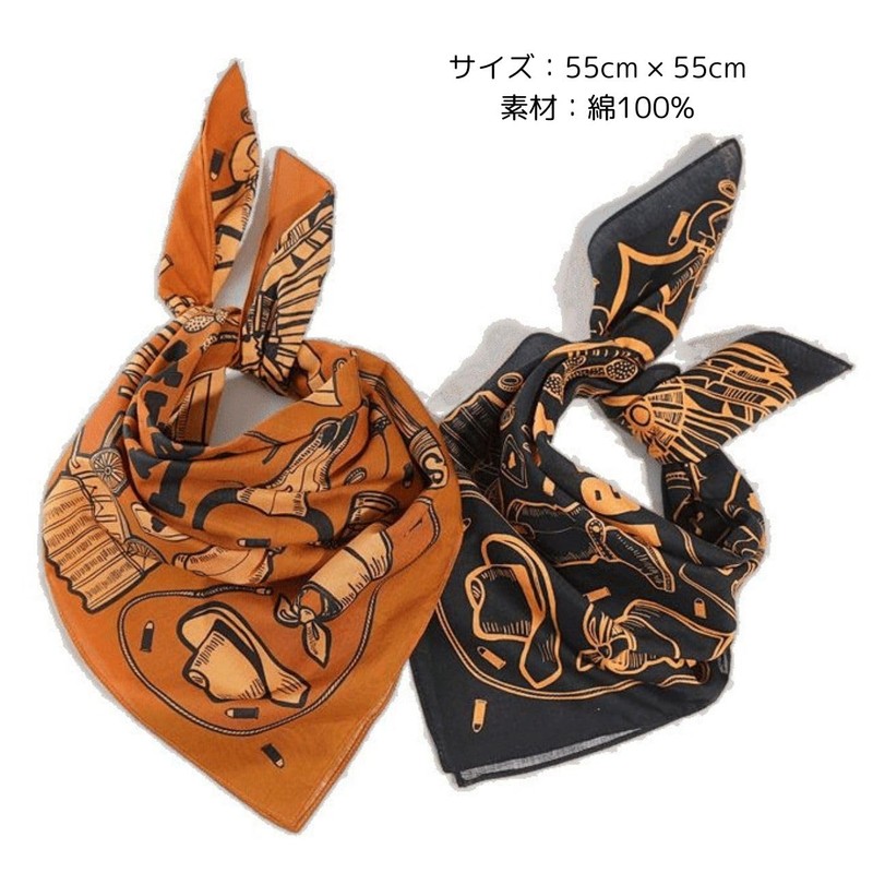 SEVEN EBISU Western Country Cowboy Vintage Bandana, 21.7 inches (55