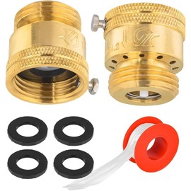 30-Pack EFIELD Anti Siphon Vacuum Breakers Set, 3/4 Inch Backflow Preventer for Garden Spigot, RV, Solid Brass Anti-Backflow Valve with Sealing Tape and washers
