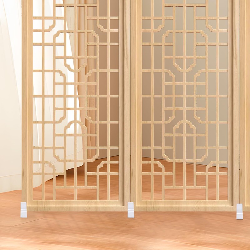 DECHOUS 2Pcs Room Divider Feet, Folding Room Divider Stand Wood
