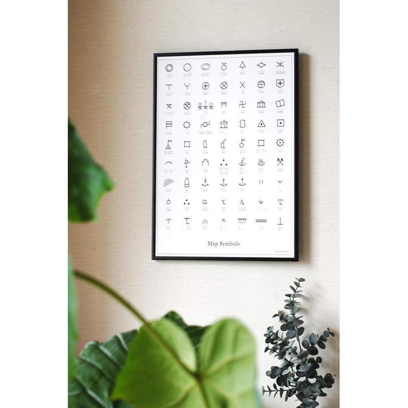 "Map Symbol Poster" Looks Great in Interior, Society, A3 Size,