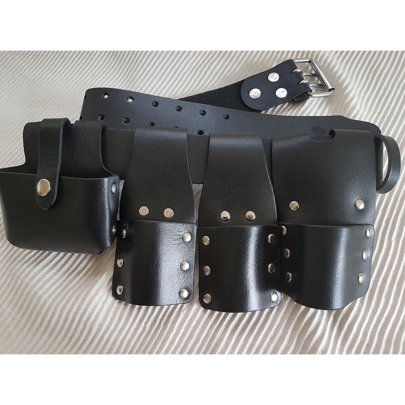 BBI Scaffold Leather Tool Belt | 4 Leather Pouch/Pockets |