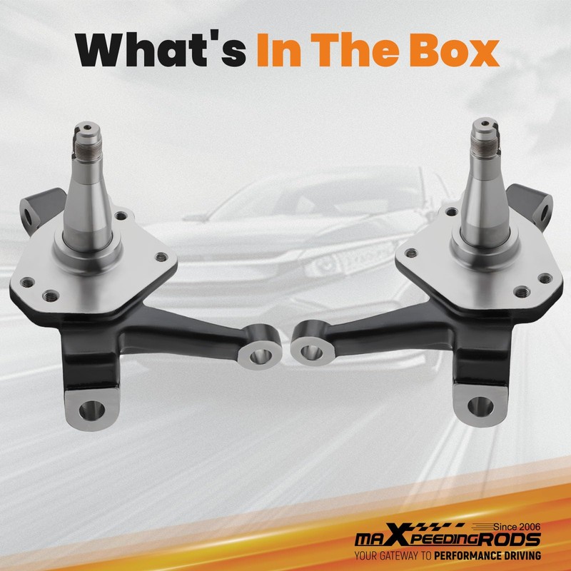 maXpeedingrods 2” Front Drop Spindles for Ford Mustang II 1974-1978,