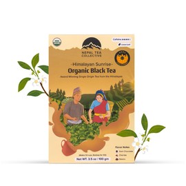 NEPAL TEA Organic Black Tea Loose Leaf - Certified Organic Loose Leaf Tea - Single Origin from a Family Farm in the Himalayas - 3.5 Oz/100g Premium Loose Leaf Black Tea (Himalayan Sunrise)