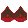 Green on Red USMC Chevrons - Corporal - Male