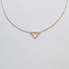 Gold Triangle Pendant Necklaces for Women,14K Gold Plated Cute Open