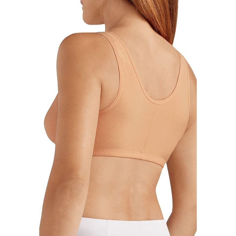 AMOENA Women's Frances Front-Closure Leisure Bra Nude, Large DD/E