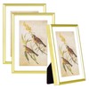 Fkvat 5x7-3P Picture Frame Matte Gold Brushed Thin Metal Float