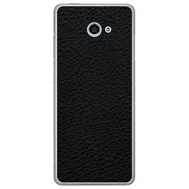 McHarrier Kyocera Easy Smartphone 2 A001KC Skin Stickers, Basic Black, Pattern, Backside Compatible, Deco Sheet, Leather Tone