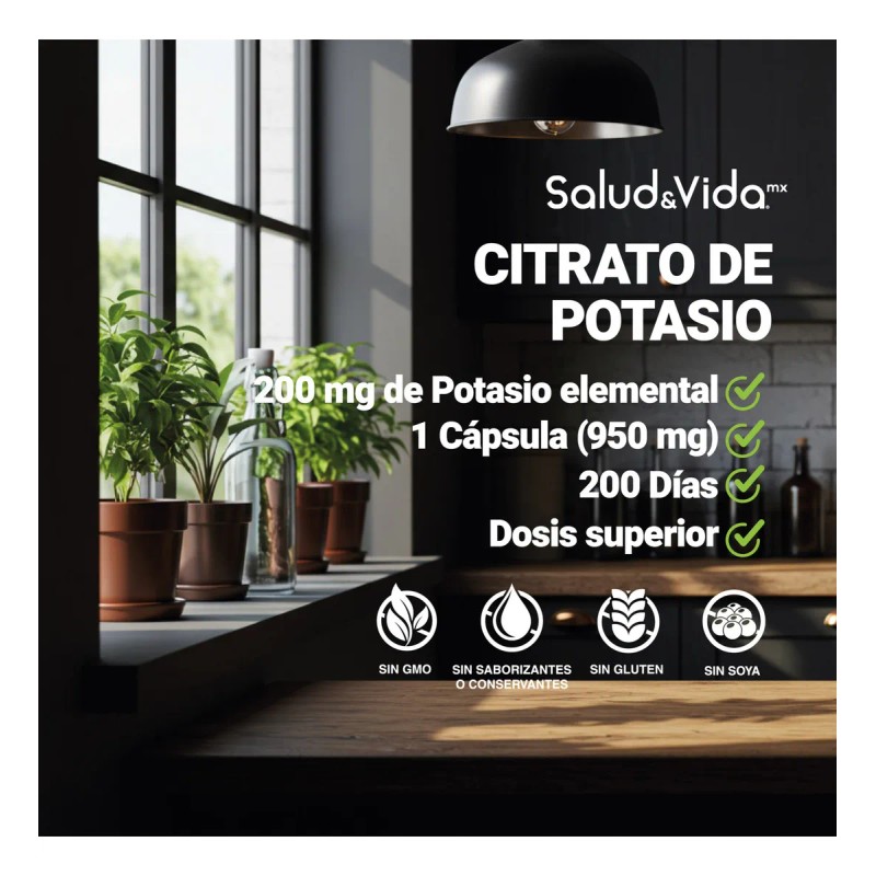 Citrato de Potasio 518 mg (200 mg de Potasio Elemental)