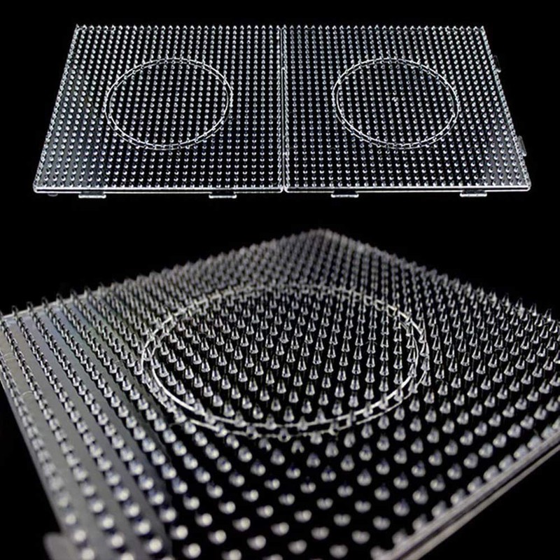 H&W 4PCS 5mm Fuse Beads Boards, Large Clear Pegboards Kits,
