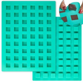 O'Creme Square Brownie Silicone Mold for Chocolate Truffles, Ganache, Jelly, Candy, Pralines, and Caramels