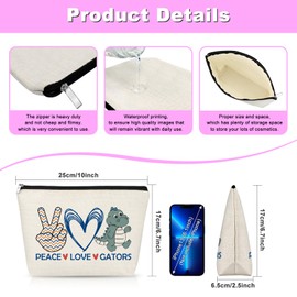 Gfhzdmf Gators Lover Gift Makeup Bag Alligator Gift for Daughter Sister Friend Alligator Themed Gifts Cosmetic Bag Animal Lover Gifts Christmas Birthday Graduation Present for Her Female Tarvel Pouch