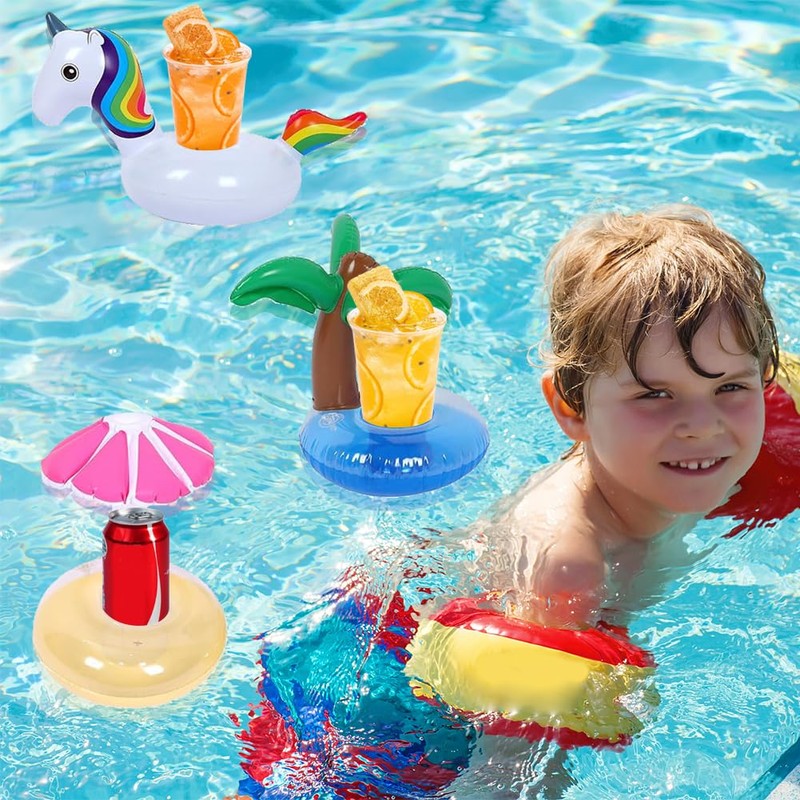 6 portabevande gonfiabili, per piscina, per bevande, galleggiante, per piscina,
