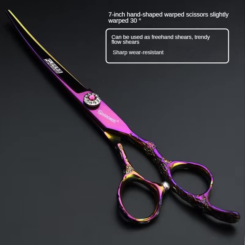 6/7 Inch Professional Hairdressing Scissors Haircut Rose Pattern Hairdressing Scissors