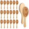 20 Pcs Wooden Hair Brush Bulk, Anti-Static