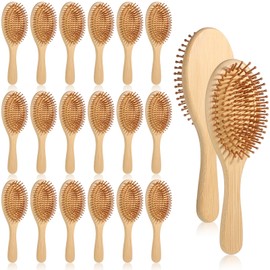 20 Pcs Wooden Hair Brush Bulk, Anti-Static